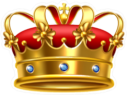 Ornate Ceremonial Red and Gold Crown Sticker