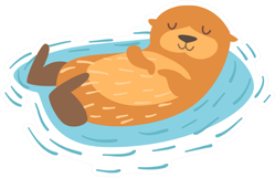 Otter Floating On Back Sticker