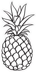 Outline Of Tropical Pineapple Sticker