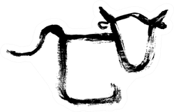 Ox, Bull, Cow On White Background Abstract Sticker
