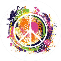 Paint Splatter Peace and Love Hippie Sticker