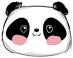 Panda With Rosie Cheeks Sticker