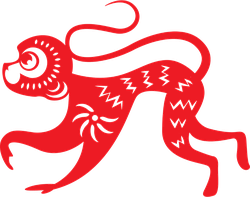 Paper Cut Monkey Sticker