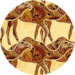 Pattern Camel Decorated With Oriental Ornaments Sticker