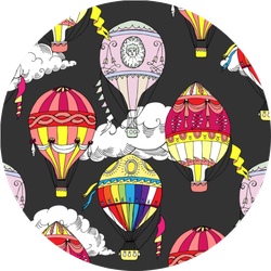 Pattern With Clouds And Hot Air Balloons Sticker