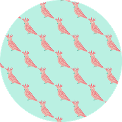 Pattern With Pink Colored Cockatoo Parrot Silhouettes Sticker