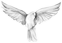 Peace Bird, Dove Watercolor Drawing Sticker
