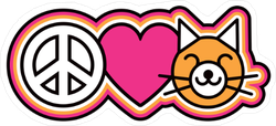 Peace Love Cats Sticker