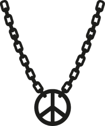 Peace Sign Necklace Sticker