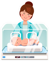 Pediatrician Examining Newborn Sticker