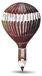 Pencil With Balloon Design Sticker