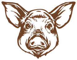 Pig Head Line Art Ink Sketch Sticker