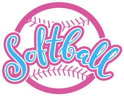 Pink and Blue Softball Sticker