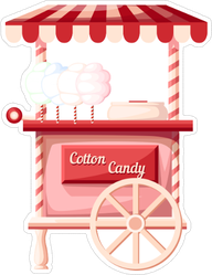 Pink Cotton Candy Cart Sticker