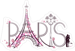 Pink Paris Artwork Sticker