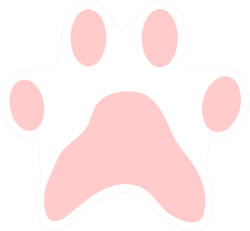 Pink Paw Print - Animal Illustration Sticker