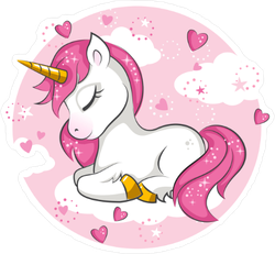 Pink Unicorn Fairy Tale Creature Sticker