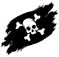 Pirate Flag Grunge Illustration Sticker