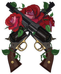 Pistols and Roses Sticker