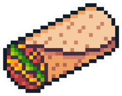 Pixel Art Burrito Sticker