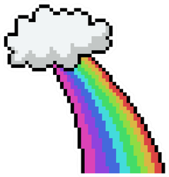 Pixel Art Cloud Rainbow Sticker