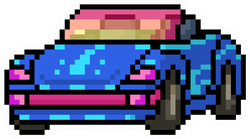 Pixel Art Convertible Car Sticker