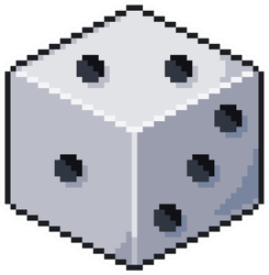 pixel Art Dice 8bit Game Icon Sticker