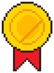 Pixel Art Golden Medal Award Sticker