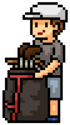 Pixel Art Golf Sport Isolated Cartoon Sticker