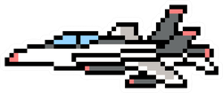 Pixel Art Jet Plane Sticker