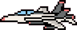 Pixel Art Jet Plane Sticker