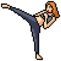 Pixel Art Martial Artist Sticker