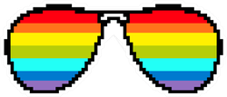 Pixel Art Rainbow Colored Sunglasses Sticker