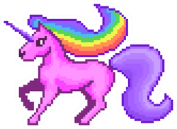 Pixel Art Rainbow Unicorn Sticker