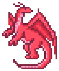 Pixel Art Red Dragon Sticker