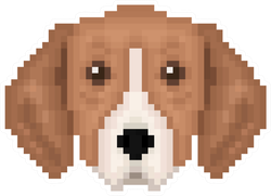 Pixel Art Tricolor Dog Sticker