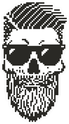 Pixel Rockabilly Skull Sticker