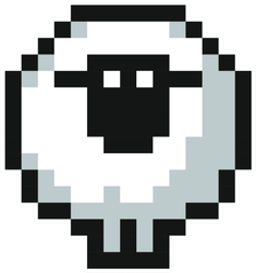 Pixelated Cute Fun Sheep Sticker