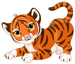 Playful Tiger Cub Sticker