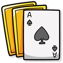 Playing Card Cartoons Gold Back Sticker
