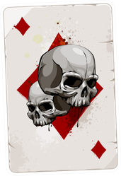 Poker Card With Skulls Sticker