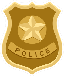 Police Gold Badge Sticker