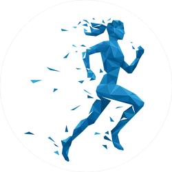 Polygonal Running Woman Sticker