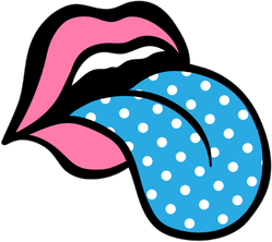 Pop Art Red Lips With Blue Tongue Sticker