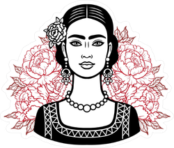 Portrait of a Beautiful Mexican Girl Sticker