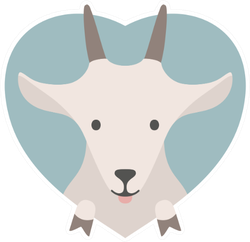 Portrait Of A Goat In Love Sticker