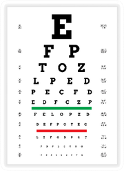 Poster For Vision Testing In Ophthalmic Study Sticker