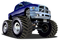 Purple Cartoon Monster Truck Sticker