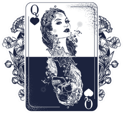 Queen Playing Card Art Illustration Sticker
