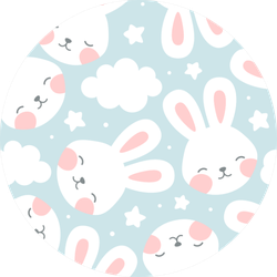 Rabbit And Cloud Seamless Pattern Sticker